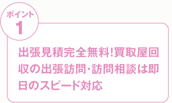 出張見積完全無料！買取屋回収の出張訪問・訪問相談は即日のスピード対応