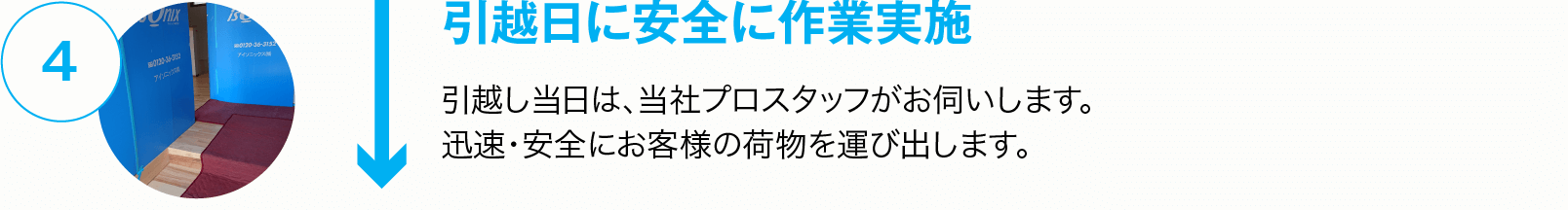 引越日に安全に作業実施